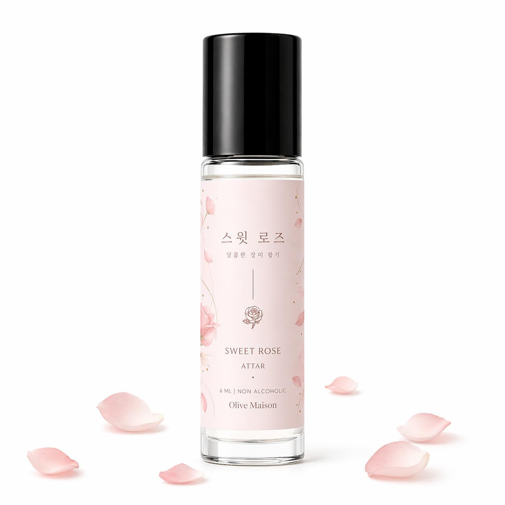 Korean Rose Aesthetic Attar 6ml for Women | Long Lasting Floral Perfume Oil | Alcohol-Free Premium Fragrance Roll-On
