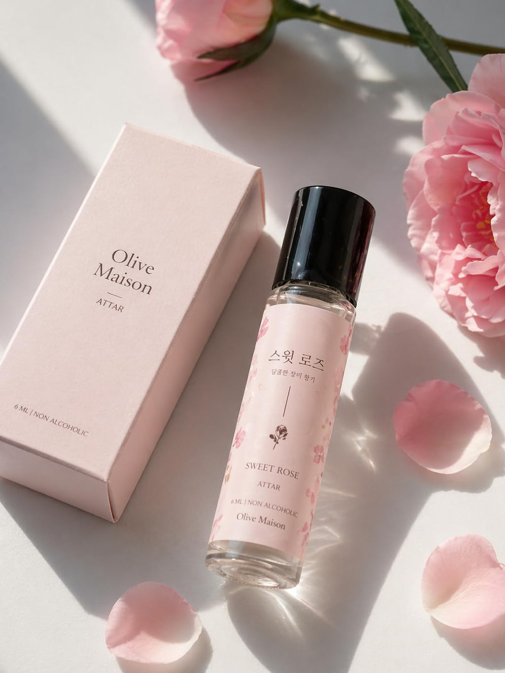 Korean Rose Aesthetic Attar 6ml for Women | Long Lasting Floral Perfume Oil | Alcohol-Free Premium Fragrance Roll-On