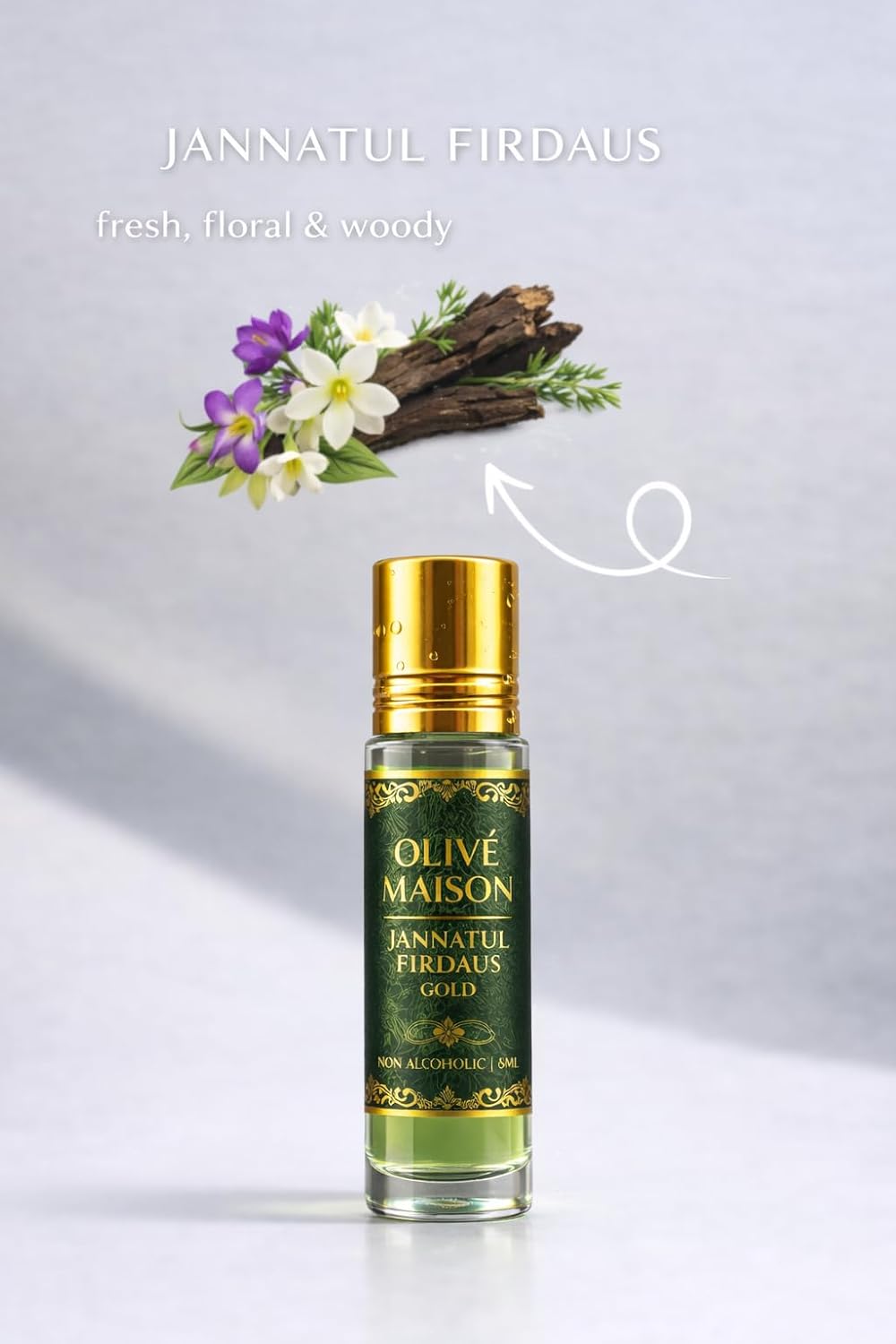 Jannatul Firdaus Attar 6ml Roll On | Strong Long Lasting Perfume Oil | Alcohol-Free Natural Fragrance for Men & Women