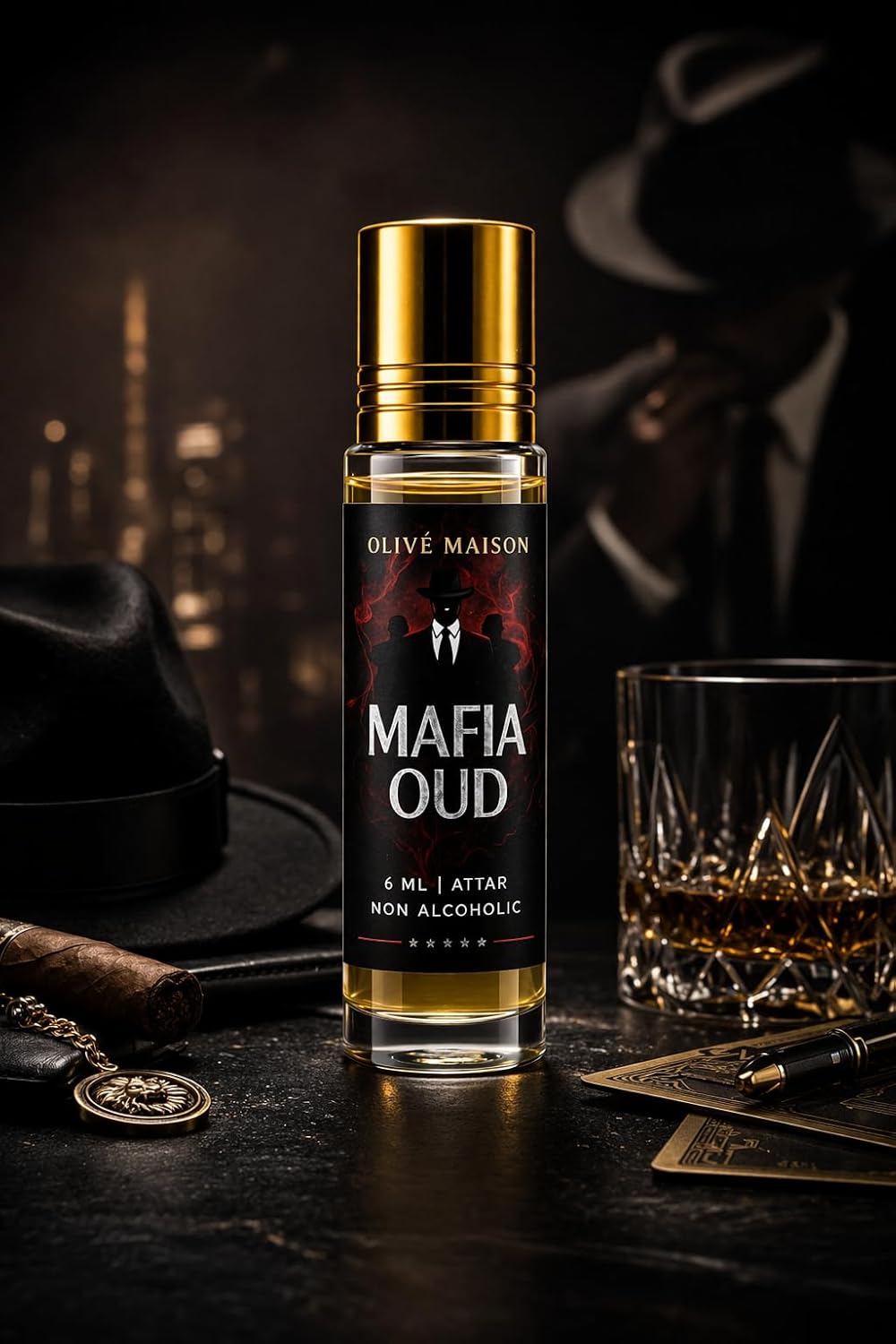 Mafia Oud Attar Perfume Oil 6ml | Alcohol-Free Roll On | Long Lasting Oud Fragrance for Men & Women | Premium Scent