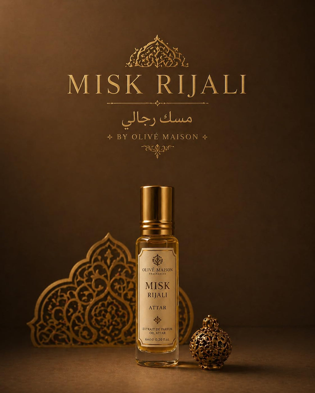 Misk Rijali Attar 6ml for Men | Long Lasting Fresh White Musk Perfume Oil | Alcohol-Free Premium Fragrance Roll-On