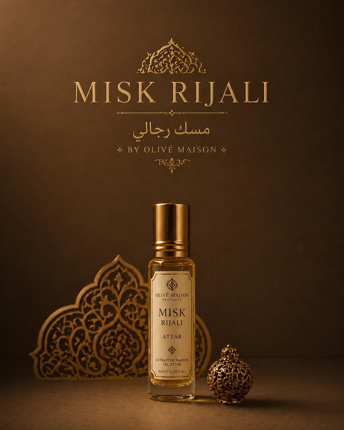 Misk Rijali Attar 6ml for Men | Long Lasting Fresh White Musk Perfume Oil | Alcohol-Free Premium Fragrance Roll-On