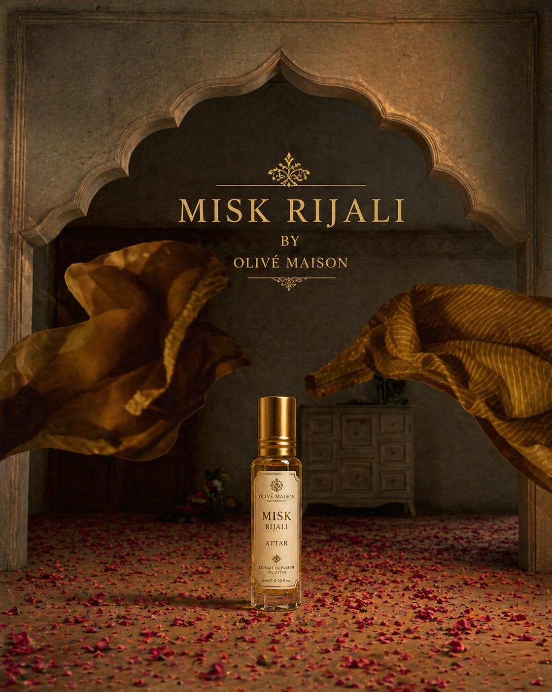 Misk Rijali Attar 6ml for Men | Long Lasting Fresh White Musk Perfume Oil | Alcohol-Free Premium Fragrance Roll-On